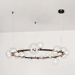 Люстра кільце з прозорими кулями Levistella 918LP267-24 BK+CL - мініатюра 2