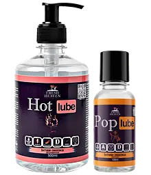 Iнтим-змазка Fresh Heaven зігріваюча Hot Lube 500ml та анальна Pop Lube 100ml 