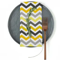 Серветки Cosas Yellow Grey Zigzag & Smoky 35х35 см 4 шт. (Set-4Serv_ZigYellowGrey_RfGrey_35) - мініатюра 2