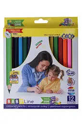 Олівці кольорові ZiBi Baby Line Jumbo, 12 кольорів, з точилкою