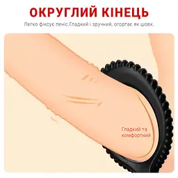 Ерекційне кільце потрійне "Ножиці" силіконове для затримки еякуляції 2.8 см чорний - мініатюра 7