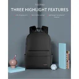 Рюкзак Tigernu T-B3249A 15.6` Black [121152] - мініатюра 4
