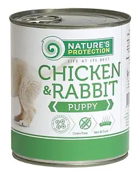 Вологий корм для цуценят усіх порід з куркою та кроликом Nature's Protection Puppy chicken & rabbit 400 г