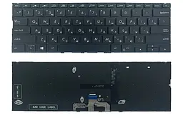 Клавіатура Asus ZenBook 14 UX433FA UX433FN UX433FL чорна без рамки Прямий Enter підсвітка PWR UKR Original PRC (0KN1-5Z2UA13)