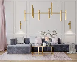 Люстра Tube chandelier, PikArt арт. 5299 Золотий Комплект: 100 см+120 см+150 см+200 см - мініатюра 3