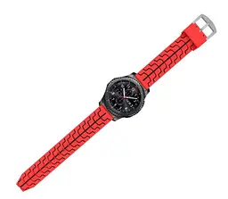 Силіконовий ремінець Primo Splint для годинника Samsung Gear S3 Classic SM-R770/Frontier RM-760 Red Black - мініатюра 3