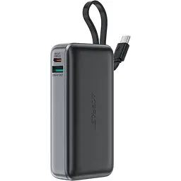 Універсальна мобільна батарея Acefast 10000mAh 30W PD USB-A, USB-C In/Out, з будівлею USB-C cable M7 Чорний