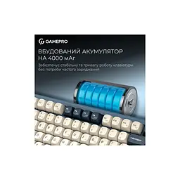 Клавіатура GamePro Asgard Yord Wireless/Bluetooth/USB UA Blue (MK266BL) - мініатюра 11