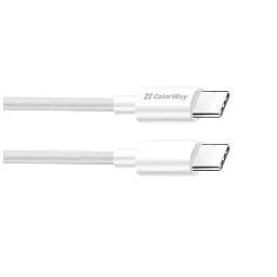 Дата кабель USB-C to USB-C 2.0m 3A 65W white ColorWay (CW-CBPDCC056-WT) - мініатюра 5