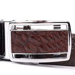 Ремінь-автомат з натуральної шкіри крокодила коричневий CROCODILE LEATHER 18240 120 см - мініатюра 7