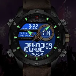 Наручний годинник чоловічий NaviForce Pride Darkside 2 ремінці Чорний (3592) - мініатюра 5
