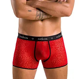 Чоловічі прозорі боксери Passion 046 SHORT PARKER S/M Red, сітка, під леопард - мініатюра 1
