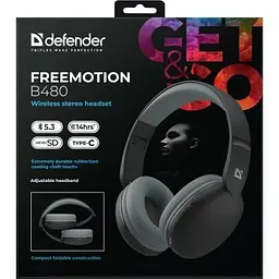 Навушники Defender FreeMotion B480 Bluetooth Black (63480) - мініатюра 8