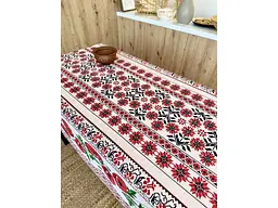 Скатертина ПЛАТКИ-ОПТ 110*150 бавовняна "Маки" - мініатюра 3