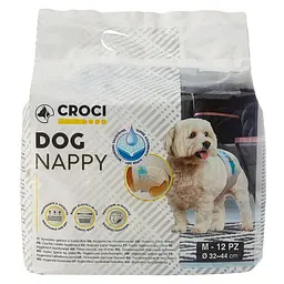Підгузки для собак 32-44 см Croci Dog nappy M 12 шт/уп