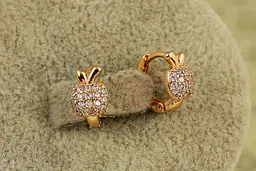 Серьги детские Xuping Jewelry яблочки золотистые - миниатюра 2