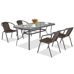 Комплект садових меблів 4Points Ravello-4 з прямокутним столом 140x80x70 см - мініатюра 1