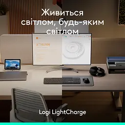 Клавіатура Logitech Slim Solar+ for Business Wireless/Bluetooth Graphite (920-013779) - мініатюра 3