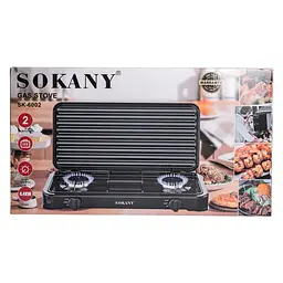 Настільна газова плита Sokany SK-6002W 2 конфорки 4.4 кВт під балонний газ для Білий - мініатюра 9