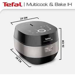 Мультиварка Tefal Multicook&Bake IH 1500 Вт чорна (RK908A34) - мініатюра 6