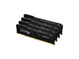 Модуль пам'яті Kingston Fury Beast DDR4 4x32GB/3600 Black (KF436C18BBK4/128)