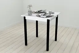 Стіл кухонний Ferrum-decor Дієго 75x70x70 Чорний ДСП Біле 16мм (FRD-106299) - мініатюра 2