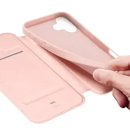 Чохол-книжка Dux Ducis з кишенею для візиток для Apple iPhone 17 (6.3) Rose Gold - мініатюра 3