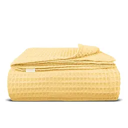 Плед-покривало Cosas Summer Greek Waffle вафельний 200х220 см жовтий (Blanket_21Summer_GreekWaffle_200x220)