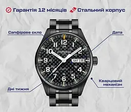 Годинник чоловічий наручний Carnival Black Jack (Чорні) - мініатюра 4