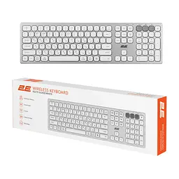 Клавіатура ножицьна бездротова 2E KS-270 Silver-White, 109key, WL/BT, EN/UK - мініатюра 8