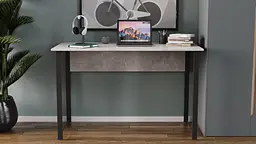 Стіл письмовий Курт Ferrum-decor 75x140x70 Чорний метал ДСП Бетон 16 мм (FRD-106645) - мініатюра 4