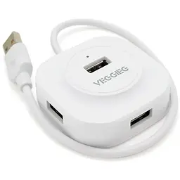 Концентратор VEGGIEG USB 3.0 to 4xUSB 0.3m white (V-U2407)