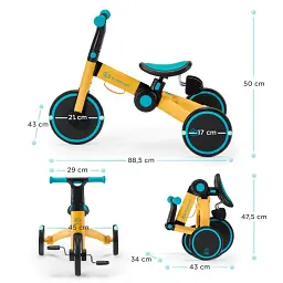 Триколісний велосипед біговел 3 в 1 KiderKraft 4Trike Black Volt - мініатюра 10