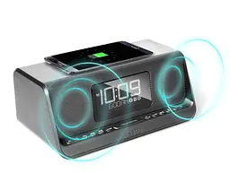 Годинник акустична док-станція iHome IBN350G Qi Wireless Charging BT NFC USB Aux Mic - мініатюра 2