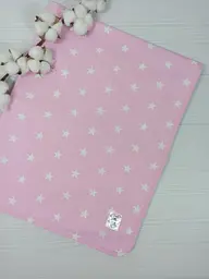 Пелюшка дитяча багаторазова непромокальна a.l.babybox Зірки білі на рожевому 50x80 см (NM 18165265)