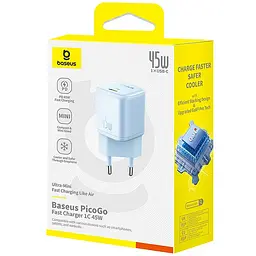 МЗП Baseus PicoGo GaN Fast Charger 45W (1USB-C) (P10176800) Galaxy Blue - мініатюра 2