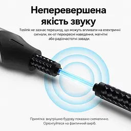 Оптический аудиокабель Vention 1 м тослинк S/PDIF штекер Toslink к штекеру Mini Toslink 3,5 мм наружный диаметр кабеля 4,5 мм оболочка PVC с хлопковой оплёткой чёрный с золотистыми частями штекеров (BKCBF) - миниатюра 9
