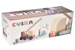 Іграшковий автокран дерев'яний із магнітними блоками Cubika 15917 - мініатюра 2