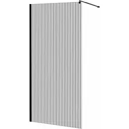 Душова стінка Imprese Walk-In з профілем та тримачем, 110x200 см, скло mávat black matt s09111004MV, інтимато, чорний матовий