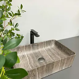 Умивальник VBI Arabba M dark stone matt накладний VBI-013503, Коричневий - мініатюра 3