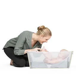 Набір Stokke Flexi Bath: ванночка складна та адаптер, бежевий (531512) - мініатюра 6