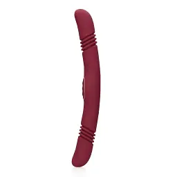 Вібратор Loveline Double-Sided Thrusting 33 см бордовий - мініатюра 2
