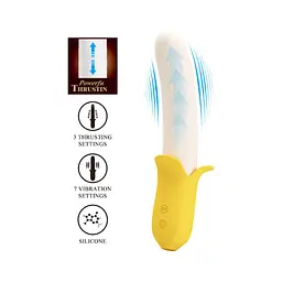 Вібратор Pretty Love Banana Geek Vibrator, 19,5 см білий - мініатюра 4