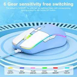 Миша Onikuma CW916 Blue-White [104022] - мініатюра 8