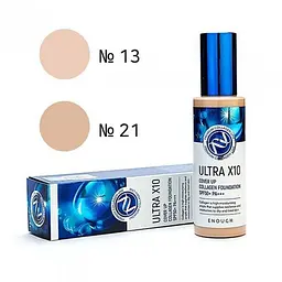 Тональний крем для обличчя Колаген Ultra X10 Cover Up Collagen Foundation SPF50+ PA+++ (21) Enough 100 мл - мініатюра 3