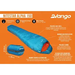 Спальний мішок Vango Nitestar Alpha 150 Atom Blue (SBTNITEST000010) (930844) - мініатюра 11