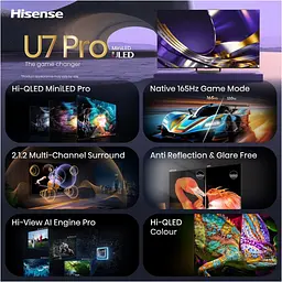 Телевізор Hisense 65U7S Pro 65` Mini-LED 4K (20019164) UA [173912] - мініатюра 2