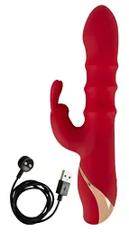 Вібратор-кролик You2Toys Double Bunny 23.7 см (червоний) - мініатюра 11