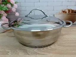 Кастрюля с крышкой OMS 2006-30 30 см 7.1 л серая