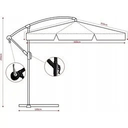 Садова парасоля GardenLine GAO2859 Banana з LED підсвіткою Green [144797] - мініатюра 5